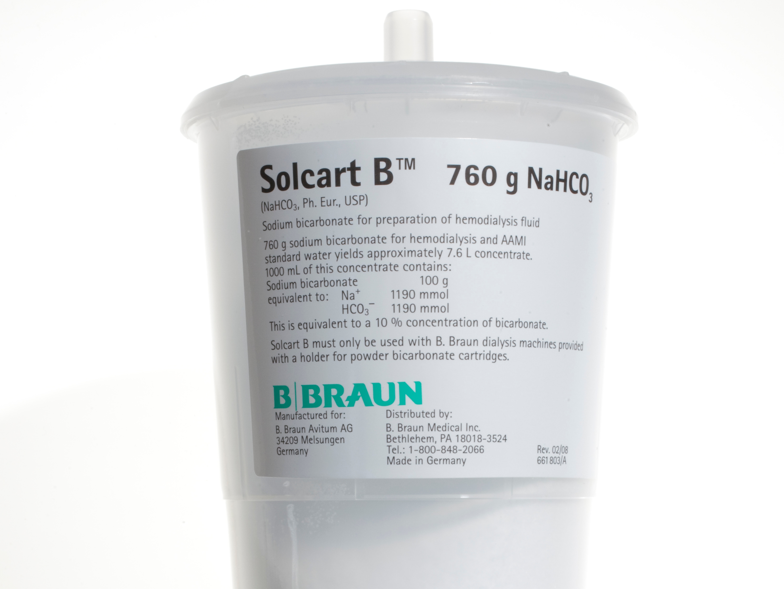 Solcart B Bicarbonate Cartridge.