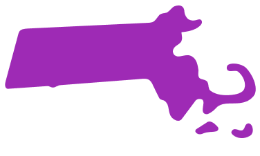 A graphic depicting the state of Massachusetts.