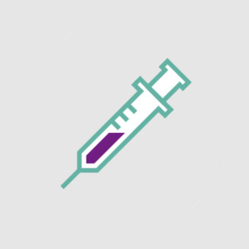 Icon of a green needle with purple fluid inside.