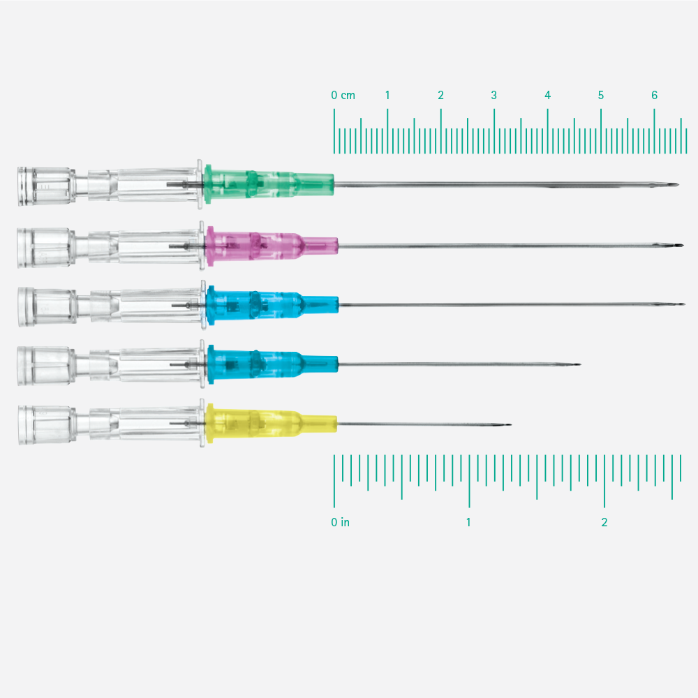 Introcan Safety 2 Deep Access IV Catheter components.