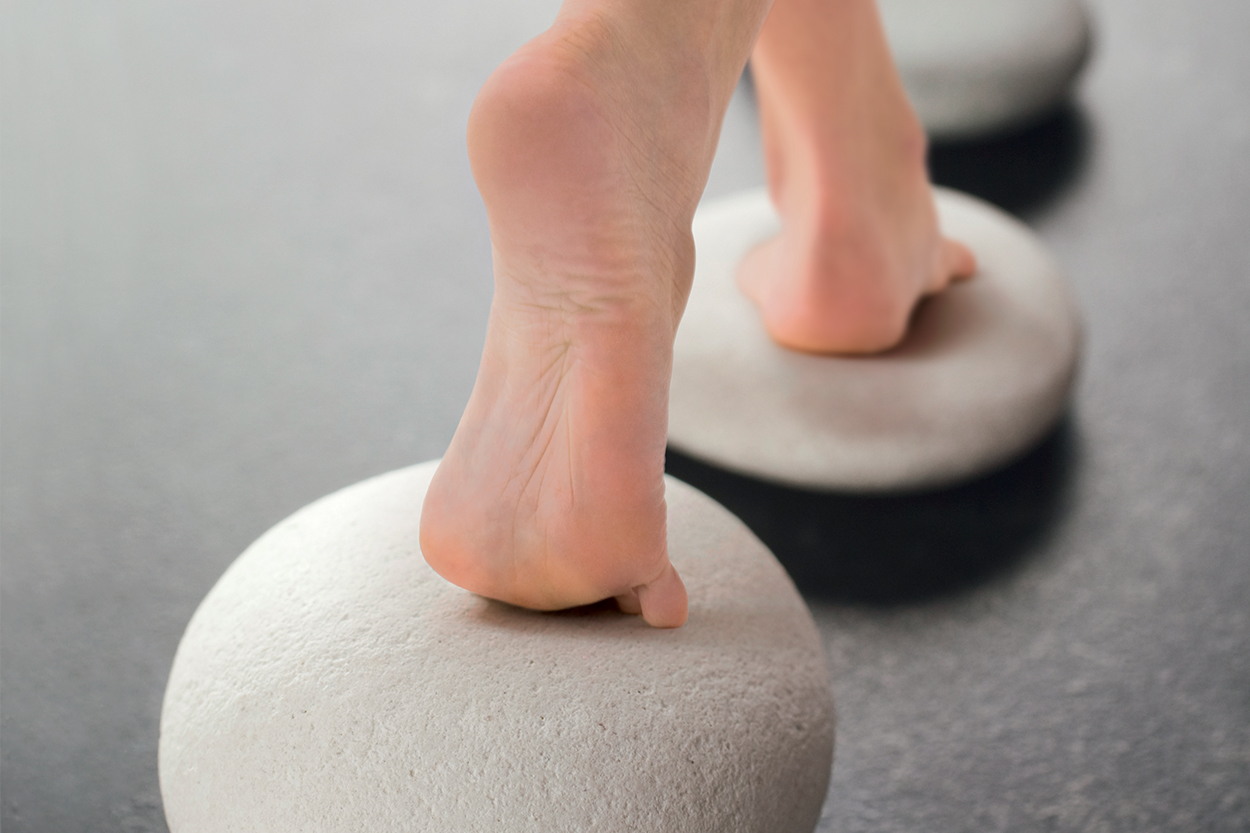 Feel stepping on a unique stone path