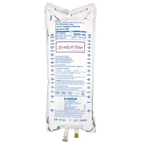 Potassium Chloride In 5 Dextrose And 0 33 Sodium Chloride Injections