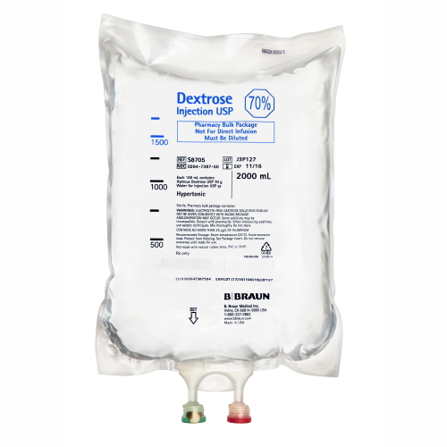 70 Dextrose Injection, USP, 2000 mL
