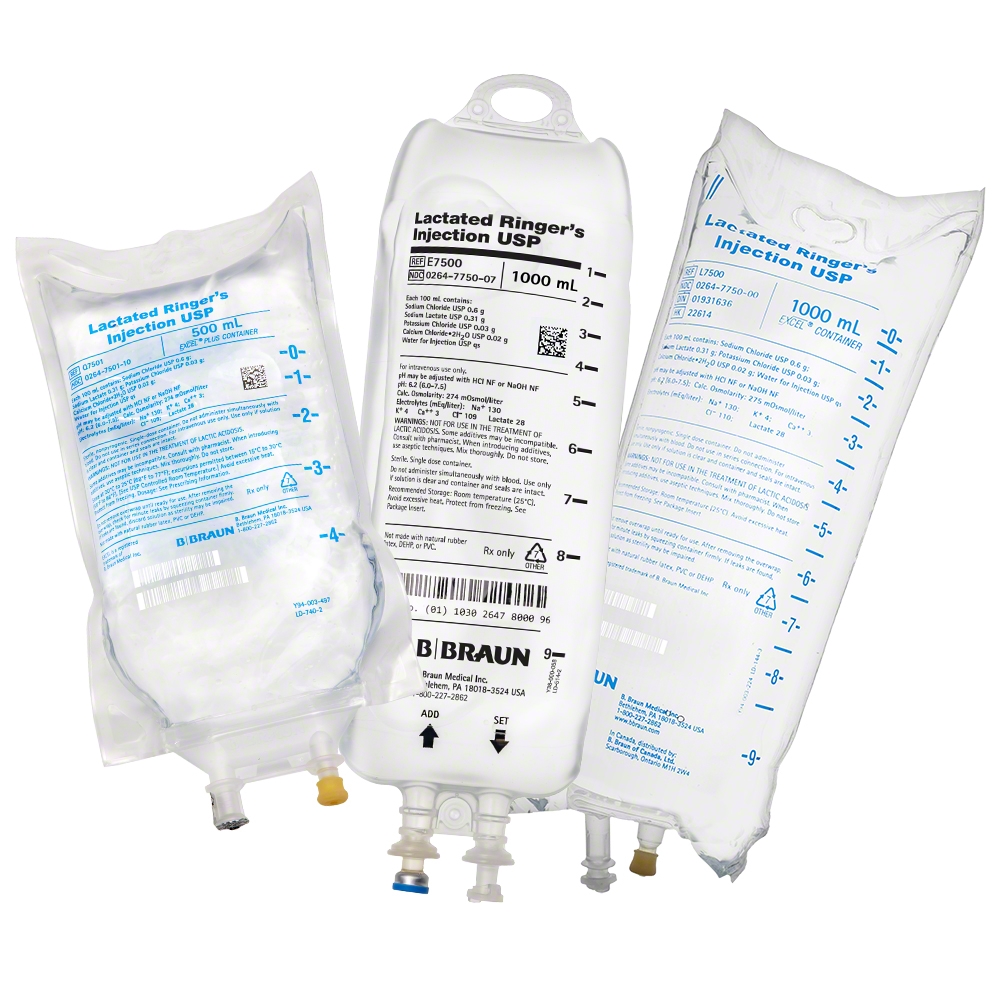 B. Braun DEHP Free Lactated Ringers Electrolyte Injection Solution USP